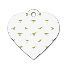 Birds Motif Pattern Dog Tag Heart (two Sides) by dflcprints