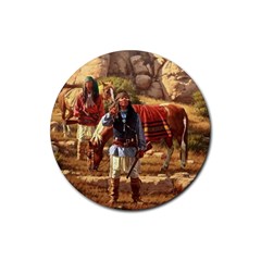 Apache Braves Rubber Round Coaster (4 Pack)  by allthingseveryone