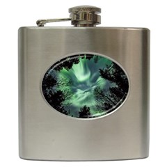 Northern Lights In The Forest Hip Flask (6 Oz)