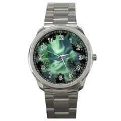 Northern Lights In The Forest Sport Metal Watch by Ucco