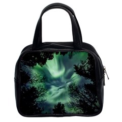 Northern Lights In The Forest Classic Handbags (2 Sides) by Ucco