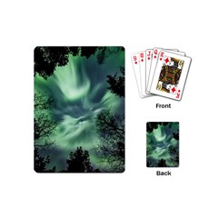 Northern Lights In The Forest Playing Cards (mini)  by Ucco