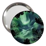 Northern lights in the forest 3  Handbag Mirrors Front