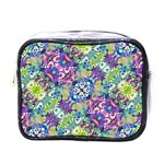 Colorful Modern Floral Print Mini Toiletries Bags Front