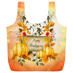 Happy Thanksgiving With Pumpkin Full Print Recycle Bags (l)  by FantasyWorld7