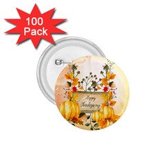 Happy Thanksgiving With Pumpkin 1 75  Buttons (100 Pack)  by FantasyWorld7
