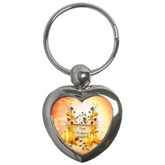 Happy Thanksgiving With Pumpkin Key Chains (heart)  by FantasyWorld7