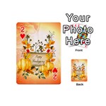 Happy Thanksgiving With Pumpkin Playing Cards 54 (Mini)  Front - Heart2