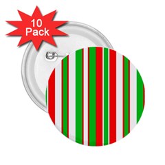 Christmas Holiday Stripes Red 2 25  Buttons (10 Pack) 