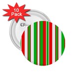 Christmas Holiday Stripes Red 2.25  Buttons (10 pack)  Front