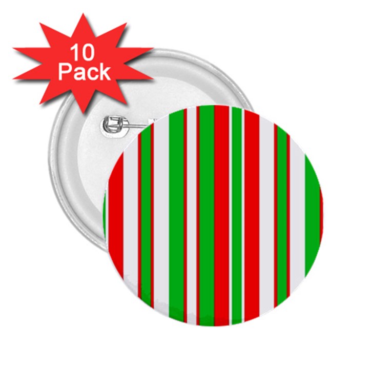 Christmas Holiday Stripes Red 2.25  Buttons (10 pack) 