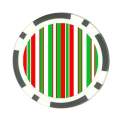 Christmas Holiday Stripes Red Poker Chip Card Guard by Celenk