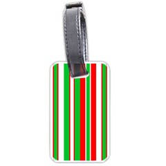 Christmas Holiday Stripes Red Luggage Tags (one Side)  by Celenk