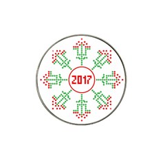 Snowflake Graphics Date Year Hat Clip Ball Marker by Celenk