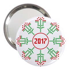 Snowflake Graphics Date Year 3  Handbag Mirrors by Celenk