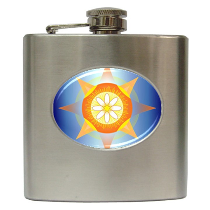 Star Pattern Background Hip Flask (6 oz)