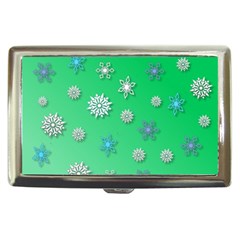 Snowflakes Winter Christmas Overlay Cigarette Money Cases by Celenk