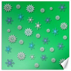 Snowflakes Winter Christmas Overlay Canvas 16  X 16   by Celenk