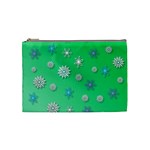 Snowflakes Winter Christmas Overlay Cosmetic Bag (Medium)  Front