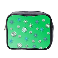 Snowflakes Winter Christmas Overlay Mini Toiletries Bag 2-side by Celenk