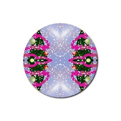 Seamless Tileable Pattern Design Rubber Coaster (round)  by Celenk