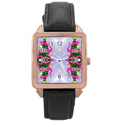 Seamless Tileable Pattern Design Rose Gold Leather Watch  by Celenk