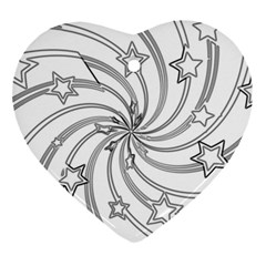 Star Christmas Pattern Texture Heart Ornament (two Sides) by Celenk