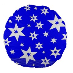 Star Background Pattern Advent Large 18  Premium Flano Round Cushions by Celenk