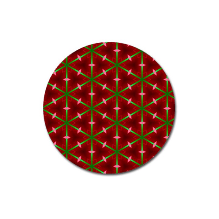 Textured Background Christmas Pattern Magnet 3  (Round)