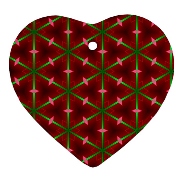Textured Background Christmas Pattern Heart Ornament (Two Sides)