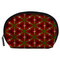 Textured Background Christmas Pattern Accessory Pouches (large)  by Celenk