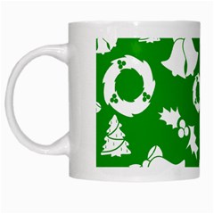 Green White Backdrop Background Card Christmas White Mugs