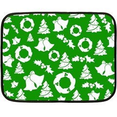 Green White Backdrop Background Card Christmas Double Sided Fleece Blanket (Mini) 