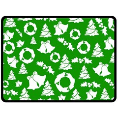 Green White Backdrop Background Card Christmas Fleece Blanket (Large) 