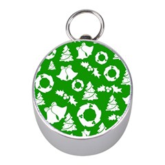 Green White Backdrop Background Card Christmas Mini Silver Compasses