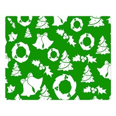 Green White Backdrop Background Card Christmas Double Sided Flano Blanket (Large) 