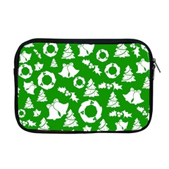 Green White Backdrop Background Card Christmas Apple Macbook Pro 17  Zipper Case by Celenk