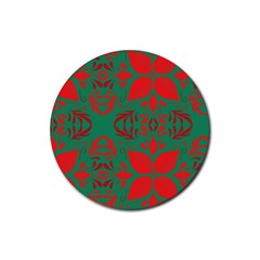 Christmas Background Rubber Round Coaster (4 Pack)  by Celenk