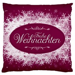 Christmas Card Red Snowflakes Standard Flano Cushion Case (one Side) by Celenk