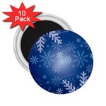 Snowflakes Background Blue Snowy 2.25  Magnets (10 pack)  Front