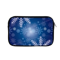 Snowflakes Background Blue Snowy Apple Macbook Pro 13  Zipper Case by Celenk