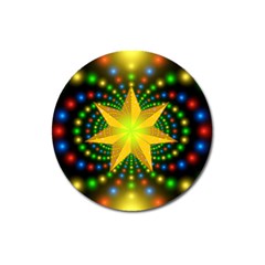 Christmas Star Fractal Symmetry Magnet 3  (round) by Celenk