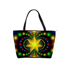 Christmas Star Fractal Symmetry Shoulder Handbags by Celenk