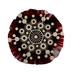 Background Star Red Abstract Standard 15  Premium Round Cushions by Celenk