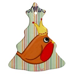 Bird Christmas Card Blue Modern Christmas Tree Ornament (two Sides) by Celenk