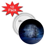 Winter Wintry Moon Christmas Snow 1 75  Buttons (10 Pack) by Celenk