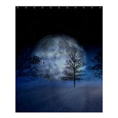 Winter Wintry Moon Christmas Snow Shower Curtain 60  X 72  (medium)  by Celenk