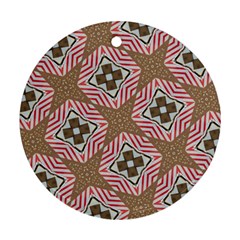 Pattern Texture Moroccan Print Ornament (round) by Celenk