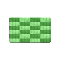 Wool Ribbed Texture Green Shades Magnet (Name Card)