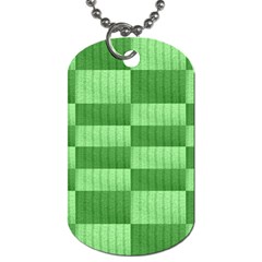 Wool Ribbed Texture Green Shades Dog Tag (Two Sides)